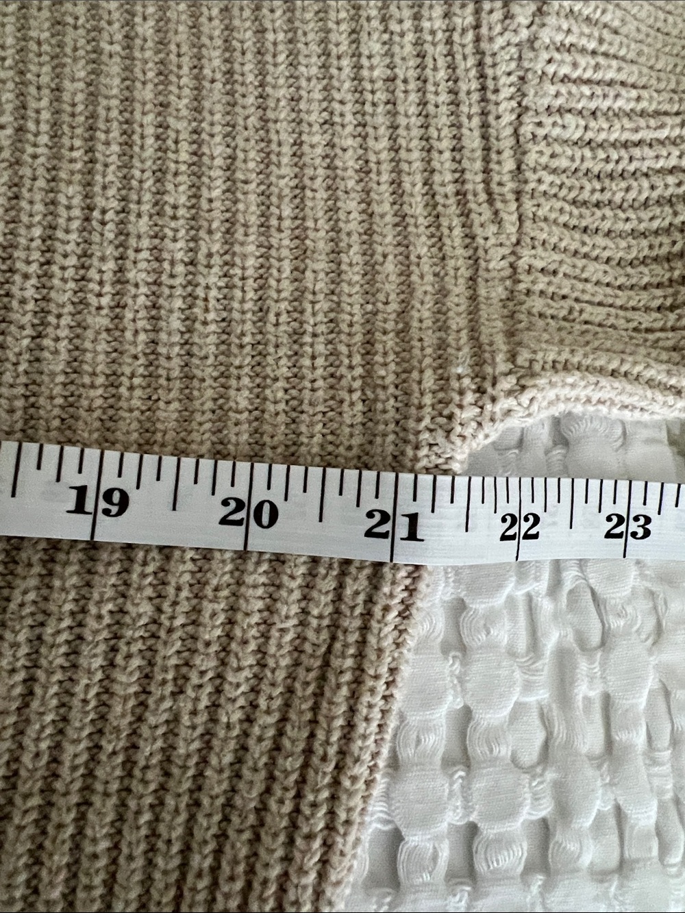 Madewell | Beige Slouchy Ribbed Crewneck Sweater Front Pocket #AA782 Size S - Picture 12 of 17